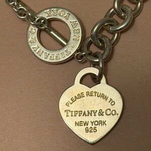 Tiffany & Co. Silver Heart Tag Toggle Necklace